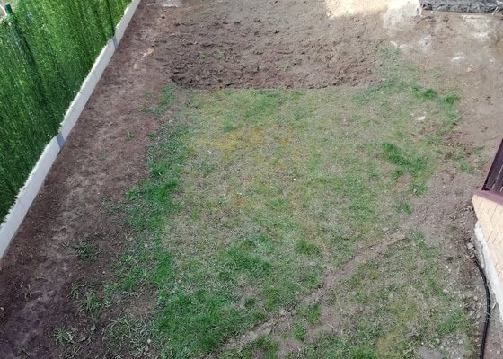 Založeni trávníku, vyrovnání zahrady zeminou, drenáž, izolace